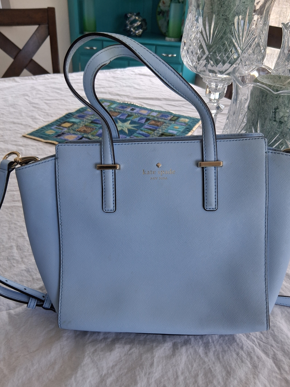 kate spade Light Blue Leather Tote